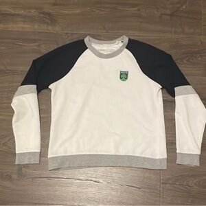 Austin FC Antigua Soccer Long Sleeve Gray White & Black Crewneck Top, Size M/L